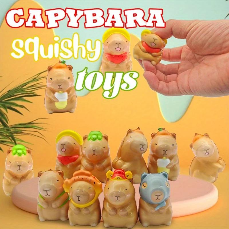 Non-Toxic 3/8/16 Pack Capybara Squeeze Toys Kapibara Slow Rising Small Animal Toys Suitable For Party Favor Bulk Toys For Kids Adults
