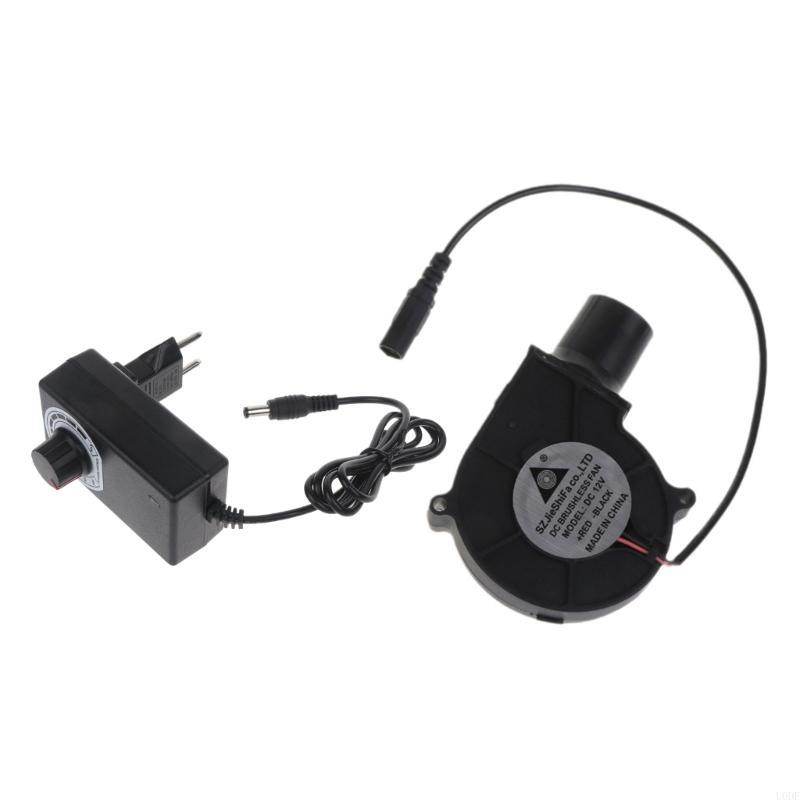 UK/EU Plug Outdoor Cooking BBQ Adjustable Speed Blower Portable Barbeque Air Blower for Barbecue Camping Hiking