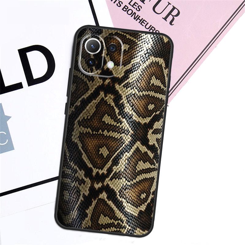 Snake Skin Case For Xiaomi 15 14 17 Ultra 13T 14T 15T Pro POCO F8 Ultra F7 F5 F6 X3 X5 X6 X7 Pro Cover