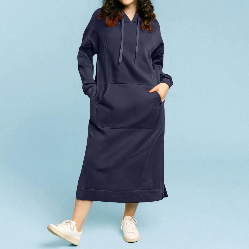 Women's Fashion Casual Plus Size Long Sleeve Solid Hoodie