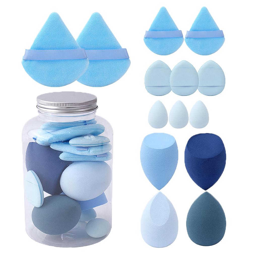 14-Piece Drift Bottle Makeup Sponge Set - Soft, Dual-Use for Dry & Wet Application