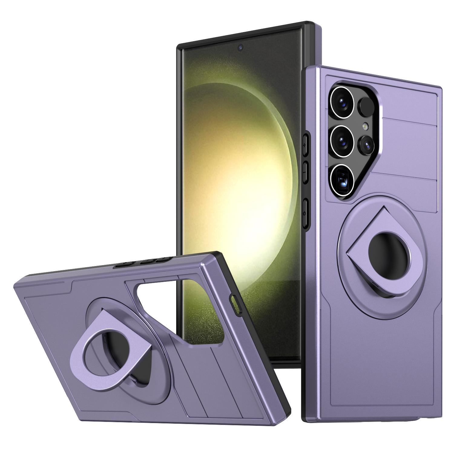 

For Samsung Galaxy S25 Ultra Magnetic Case Slide Camshield TPU + PC Kickstand Phone Cover F