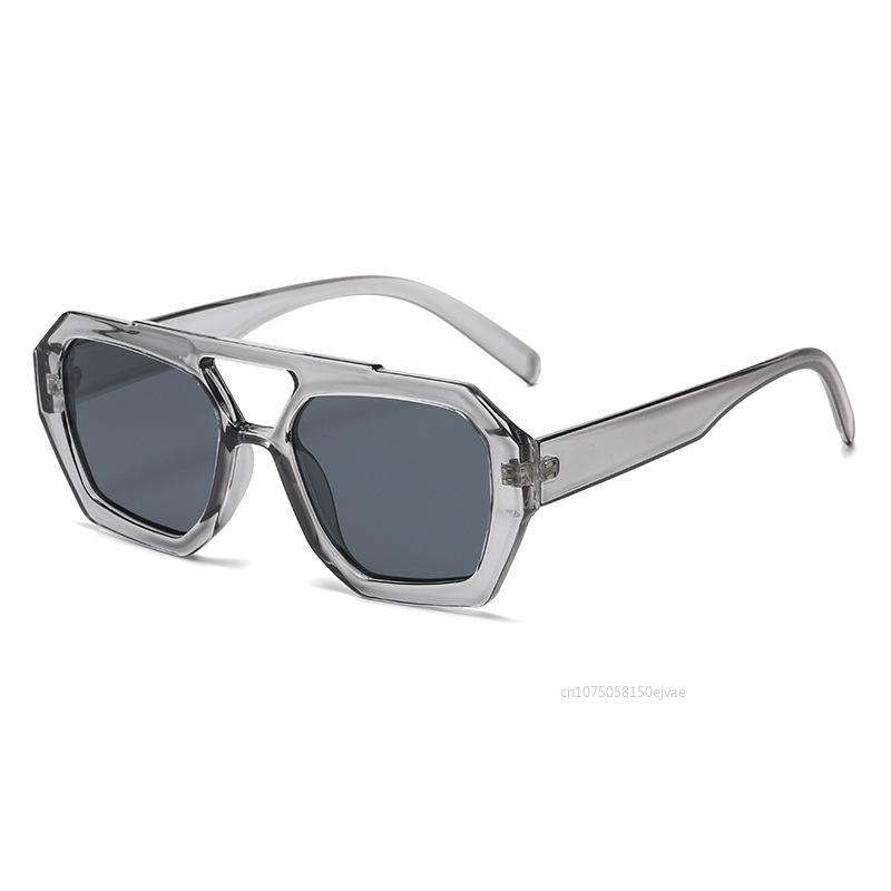 Retro Double Bridges Women'S Sunglasses Leopard Tea Gradient Shades Eyewear Brand Designer Sun Glasses  Uv400