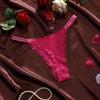 Sexy Women's Thongs Lace Trim T Back Panty Seamless For Women Ice Silk Shiny Belt G String Plus Size S-XL And Breathable Low Waist