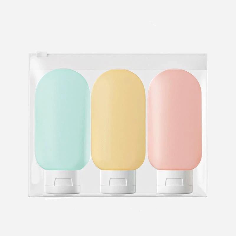 3 Pcs 60Ml Silicone Travel Squeeze Bottles Leak Proof Accurate Dispensing For Skincare Toiletry Storage Business Vacation Trips