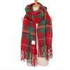 Classic Red Plaid Scarf For Women Winter Cashmere Warm Shawl Christmas Gift Thick Soft Pashmina Scarves Long Poncho Echarpe