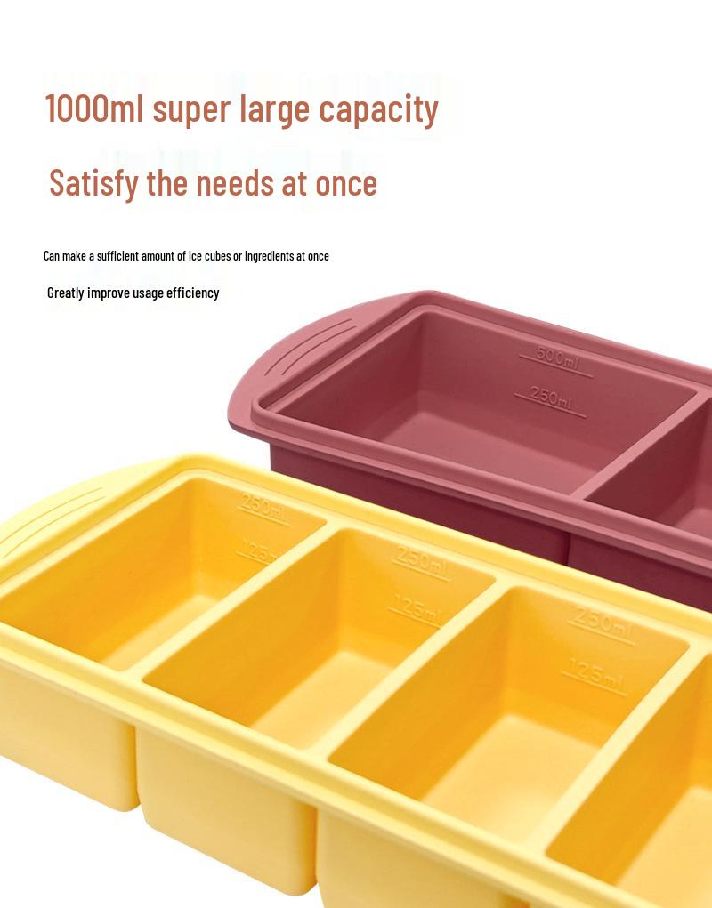 Silicone Ice Cube Tray with Lid - Multi-Compartment, Food-Grade Freezing Mold for Ice & Soup