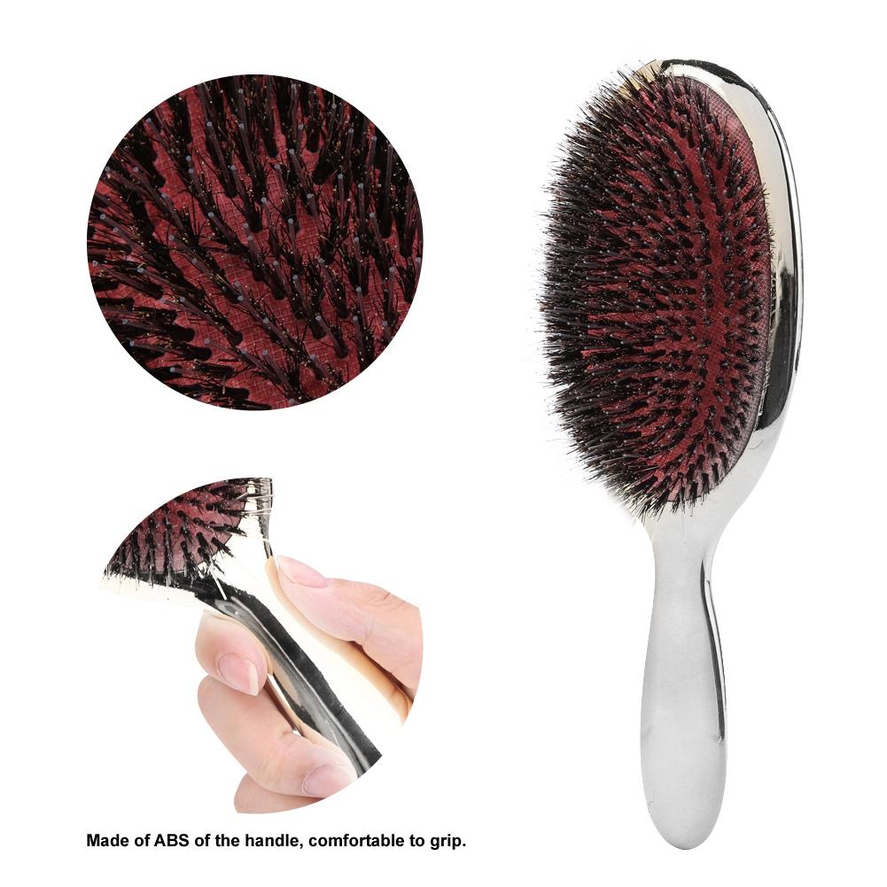 2 Colors Oval Nylon Bristle Hair Massage Comb Anti Static Scalp Hair Brush Silver