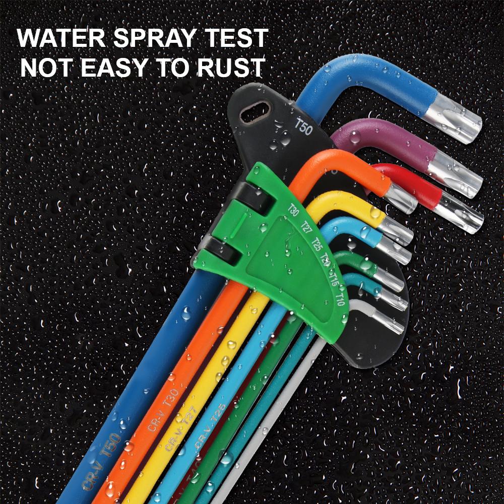 Durable Portable Hexagonal Wrench Set Tool Color Non Slip Anti Rust Inner Hexagonal Wrench Hex Wrench Screwdriver Set 9Pcs