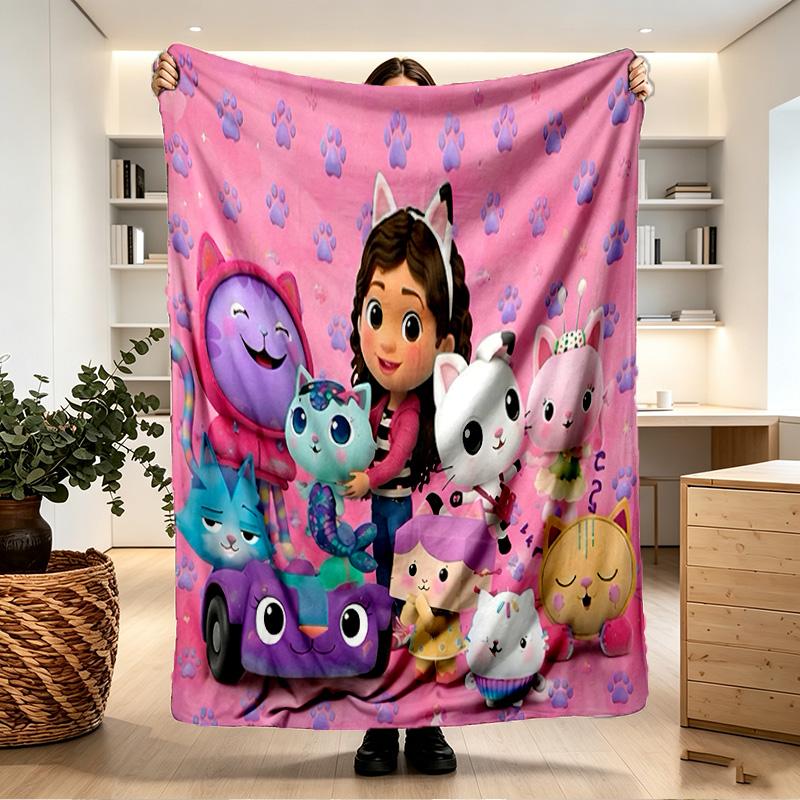 Gabby's Dollhouse Print Blanket - Soft & Comfortable, for Bedroom, Travel, Sofa, Home Decoration - Birthday Christmas Gift for Friend