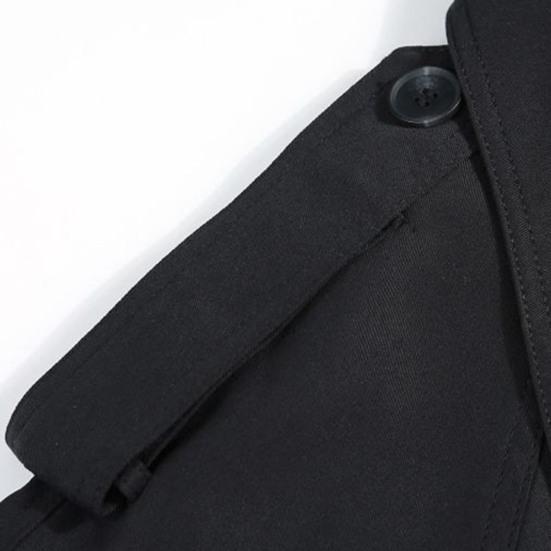 Women Windbreaker Turn-down Collar Loose Pure Color Coat Long Sleeves Belt