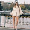 Tassel Solid Color Women Coat Faux Fur Feather Full Sleeve Female Jacket 2025 Autumn Winter Elegant Single Breasted Lady Outwear