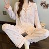 Sweet Cartoon Pajamas Women'S Spring New Long-Sleeved Trousers Cute Student Loungewear Set