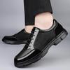 Men's Cross-Border Formal Leather Shoes, Lace-Up Cowhide, Thick Sole, Large Size, Casual Spring/Autumn Footwear