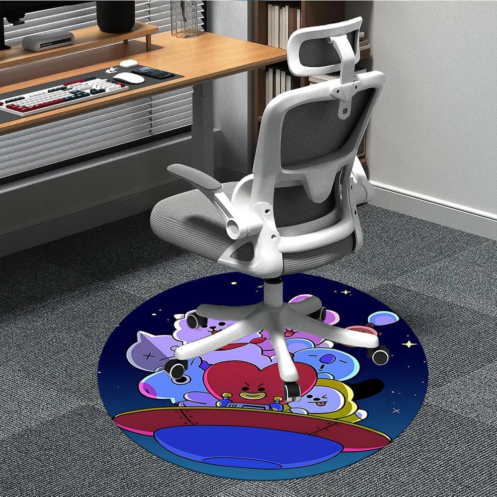 

1pc BT21 Characters Chair Carpet for Office Non-Slip,Machine Washable Rug for Office, Room - Holiday Decor - Machine Made yy251017255 80cm by 80cm