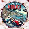 Vintage Monaco Retro Auto Metall Wandkunst Garage Schild
