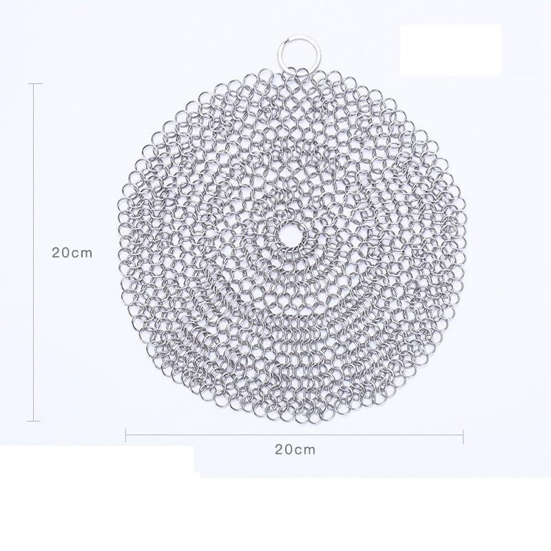 Anello per Pulizia Cucina Acciaio Inossidabile Catena Pulente Spugna a Maglia Metallica Rete per Padelle Utensili da Cucina Riutilizzabile Rete per Lavaggio Strumento di Pulizia