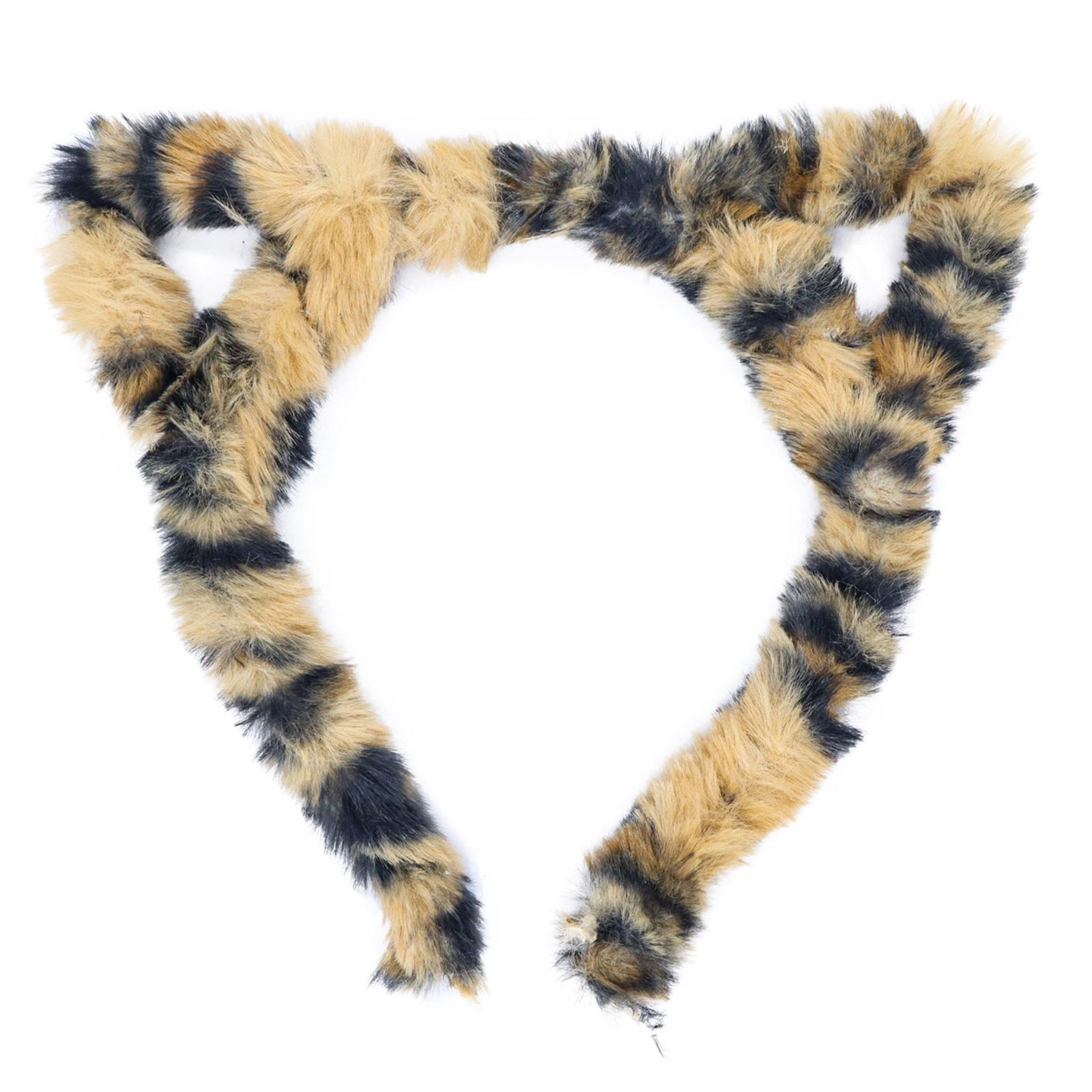 

Cartoon Ear Hairband Beast Ear Hair Hoop Plush Headband Women Cos-play Costume Headwear Comic Show Girls Party Headdress леопардовый