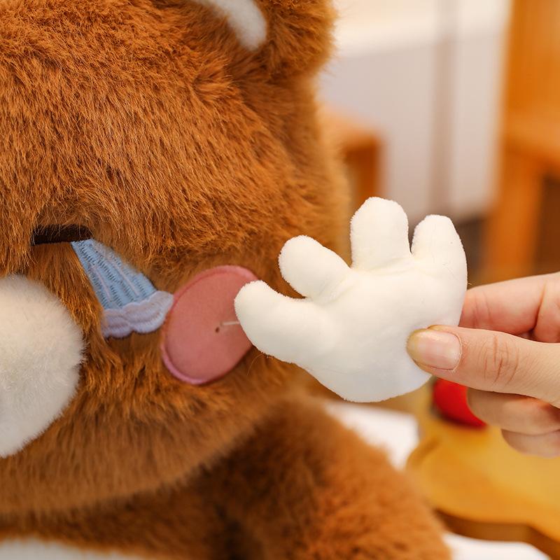 Cute Crying Bear Plush Toy Throw Pillow Super Cute Bear Rag Doll Pull Telescopic Gift Doll