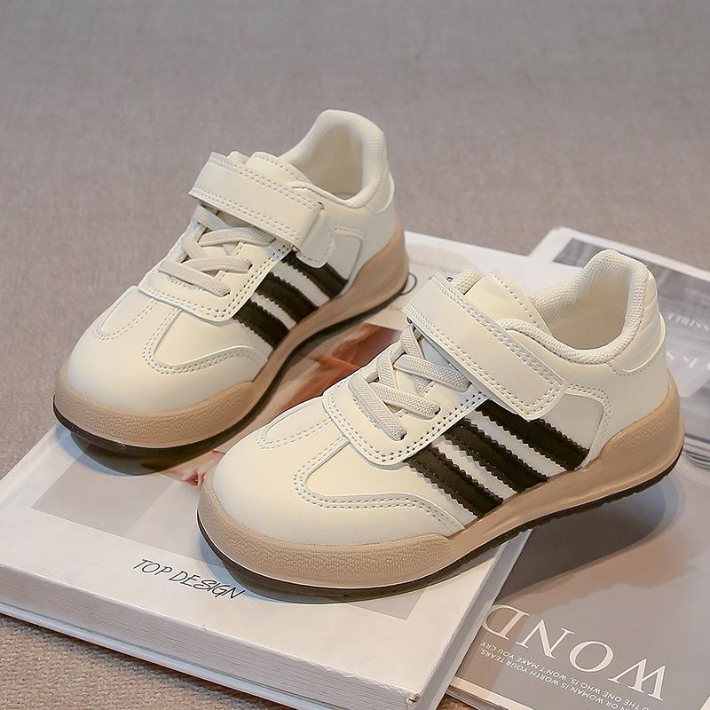 

Девочки низкие кеды весна новая повседневная обувь средние и большие дети детская повседневная обувь липучка нескользящая одинарная обувь мальчики прилив 30 чёрный