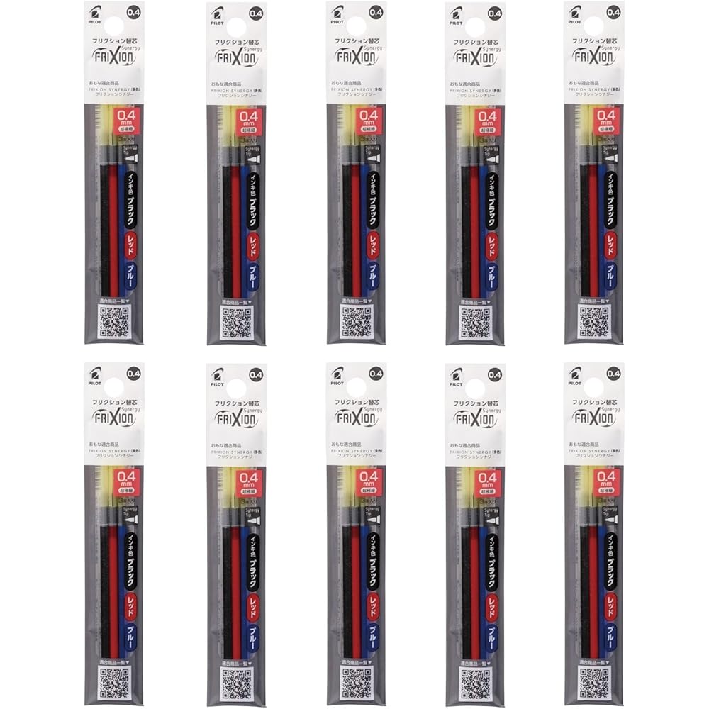 Pilot Friction Refill LFRF 0.4mm 3 Colors Pack of 10 Ballpoint Pen Refills