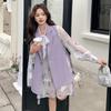 Internet Celebrity Explosive Purple Dress Set Women's Spring New French Jacquard Vest Floral Dress Two-piece Set