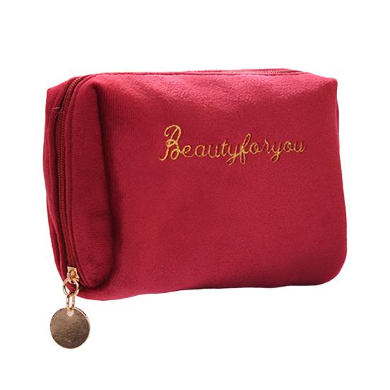 

Стильный женский косметичка-органайзер для макияжа в корейском стиле вино красного