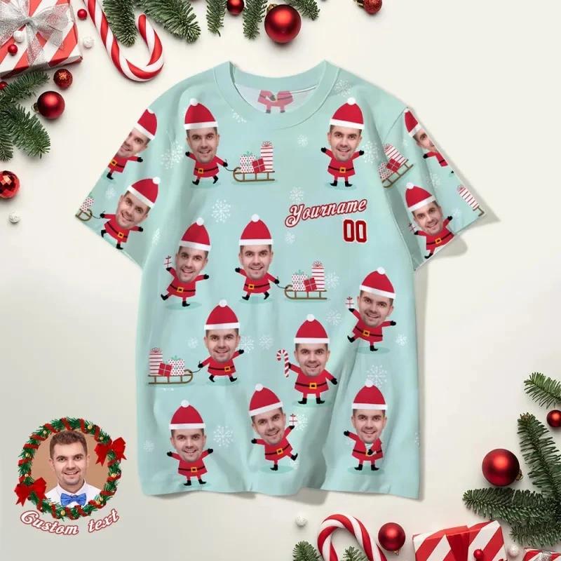 Men's and Women's Short Sleeved Oversized T-shirt, Men's Short Sleeved T-shirt, Christmas Gift