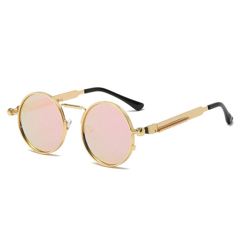 Classic New Punk Sunglasses Women Anti-Reflective Mirror Round Metal Sun Glasses Vintage Men Driving Glasses UV400