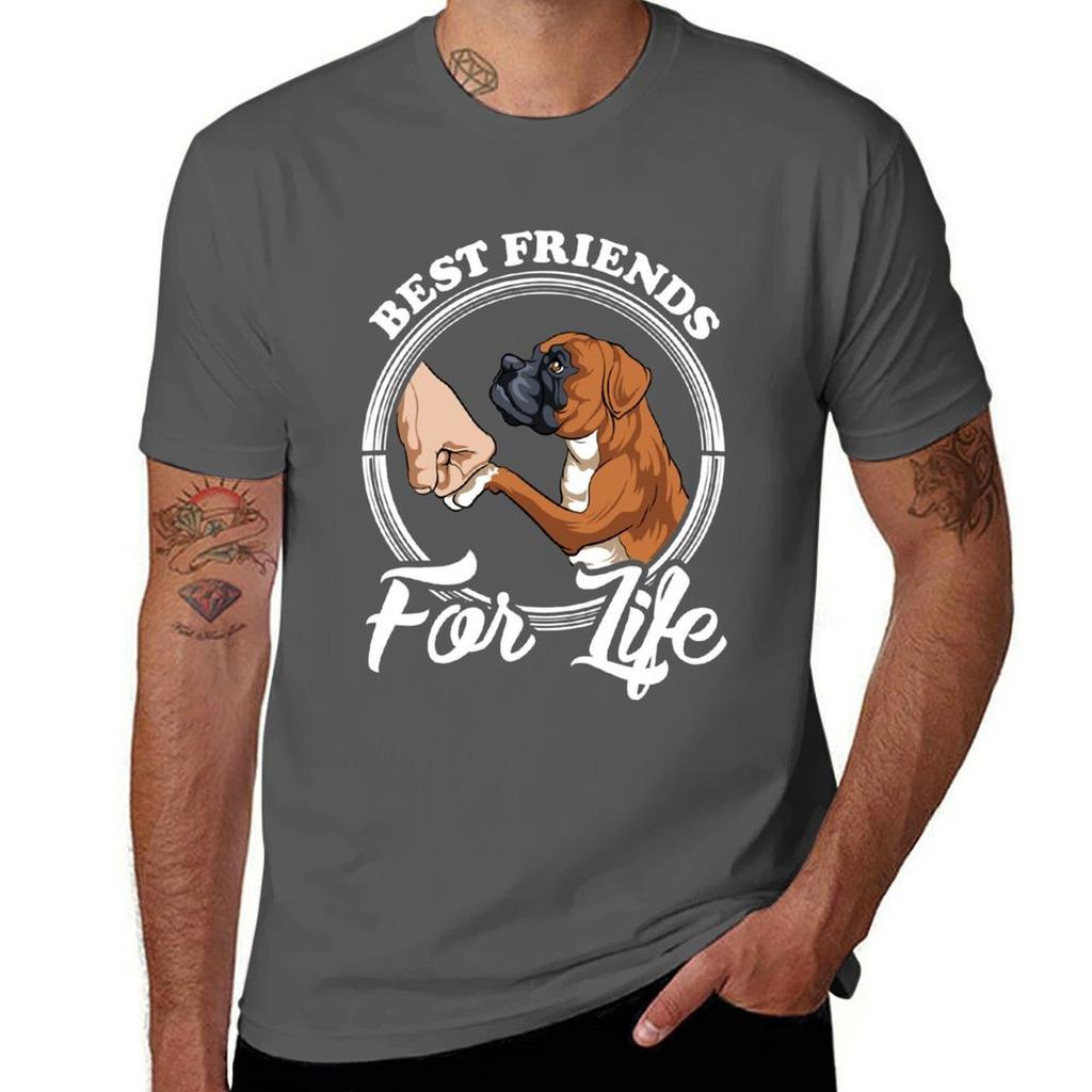 Boxer Dog Lover Design Best Friends For Life Tshirt Lightweight Sport Basic Tshirt