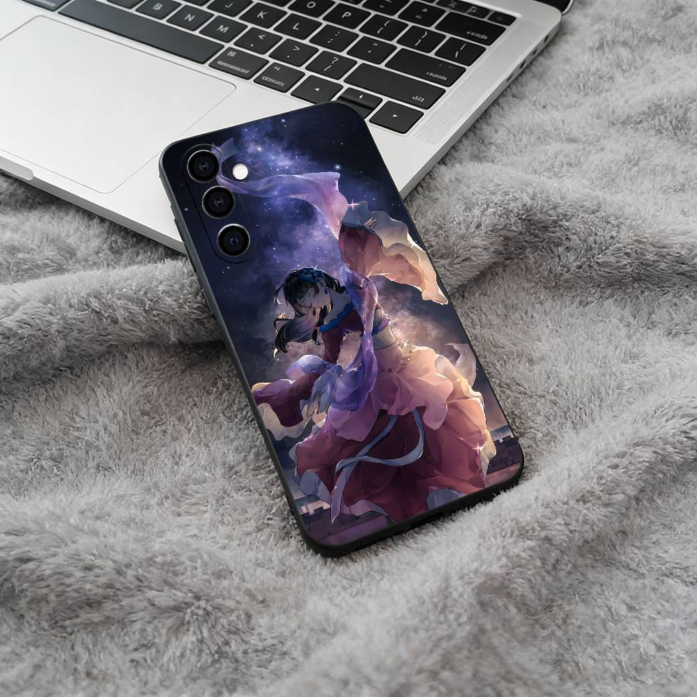 Apothecary Diaries Maomao Black Soft Silicone Phone Case for Samsung Galaxy A73, A71, A72, A70, A53, A52, A51
