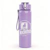 1PC Faint band vertical text sketch print 750ml colorful plastic sports water bottle leakproof pop up lid with straw for outdoor work home use