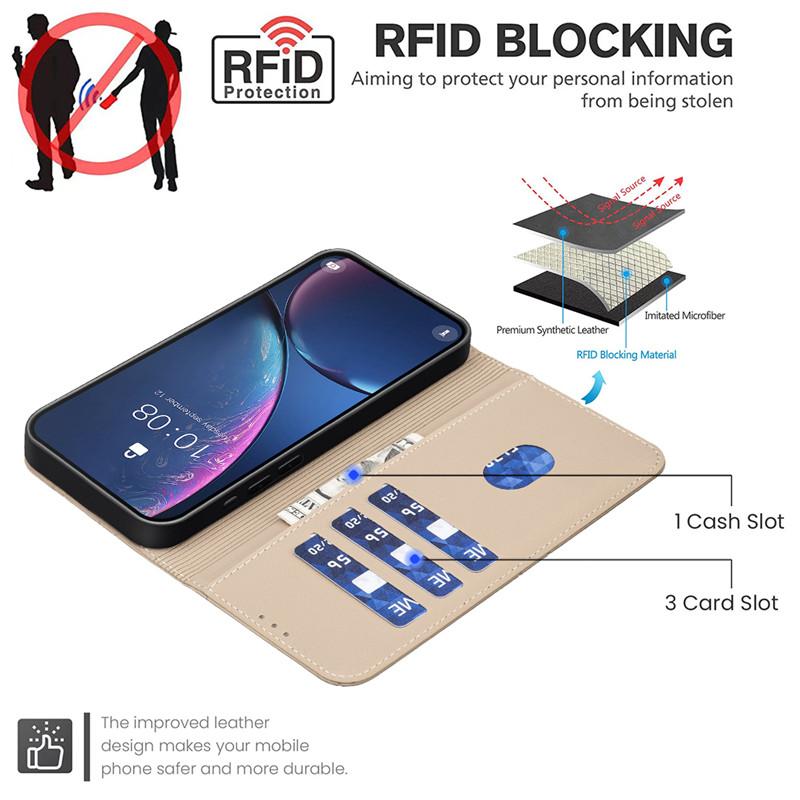 Carteira com Bloqueio RFID Capa Flip Para Motorola MOTO G06 G86 Power G56 G66Y G66J 5G Coque Capa de Telefone Estojos de Couro Proteger Fundas