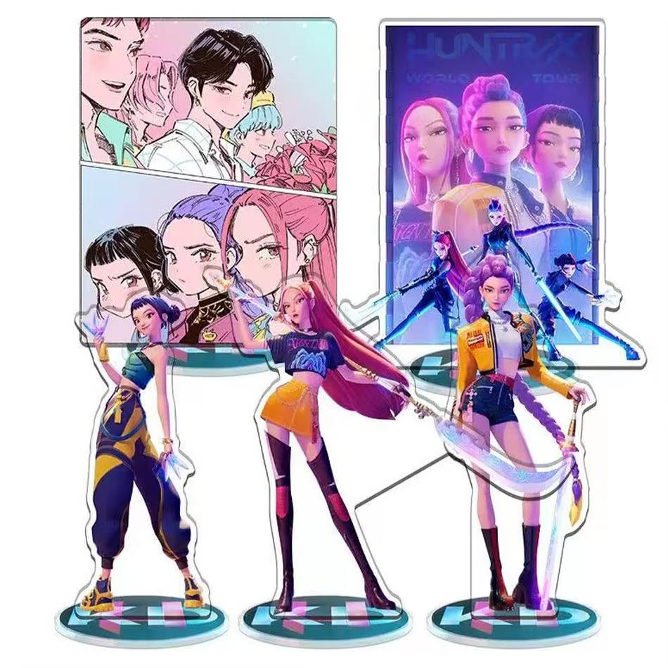 KPop Demon Hunters Superstar Rumi Mira Zoe Akryl Nøkkelring Stående Plater Ryggsekk Dekorasjon Anheng Ornament Tilbehør Leke