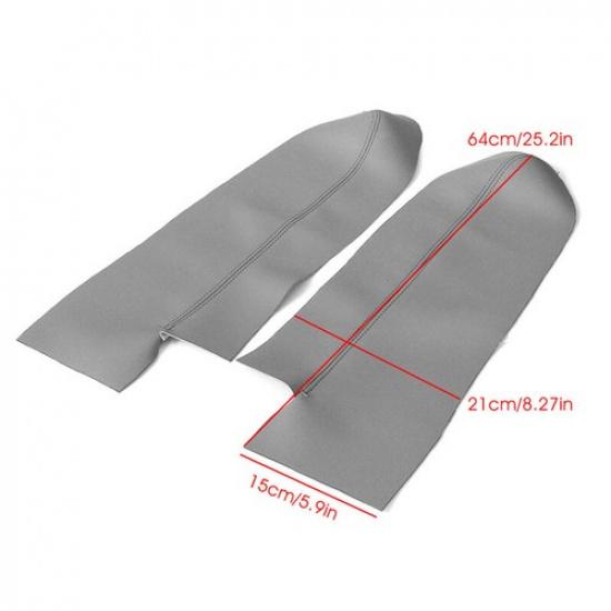 2pcs Gray Real Leather Car Front Door Handle Panel Armrest trim For Honda CRV TH