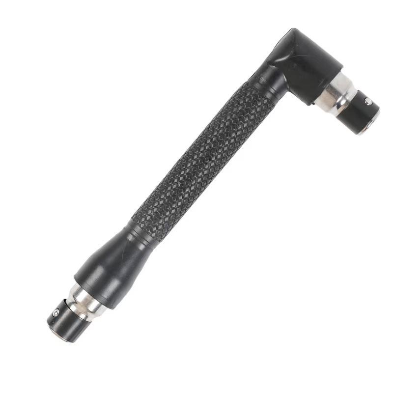 L-Shaped 1/4 Hex Socket Screwdriver Head with 90-Degree Double-Ended Handle - Black 6.35-Inch Wrench for Precision Fastening красный
