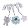 Baby Plush Animal Stroller Toys Spiral Activity Hanging Toys Ringing Bell Crib Stroller ToysGray