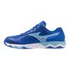 Table Tennis Shoes Wave Medal 7 Stability Cushioning Resilience Blue X White X Turquoise Cm 2E 24.5