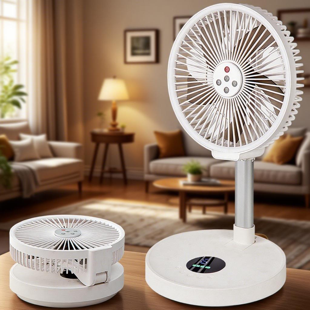 Aluminum alloy folding telescopic fan outdoor camping home fan silent remote control fan with LED night light fan белый