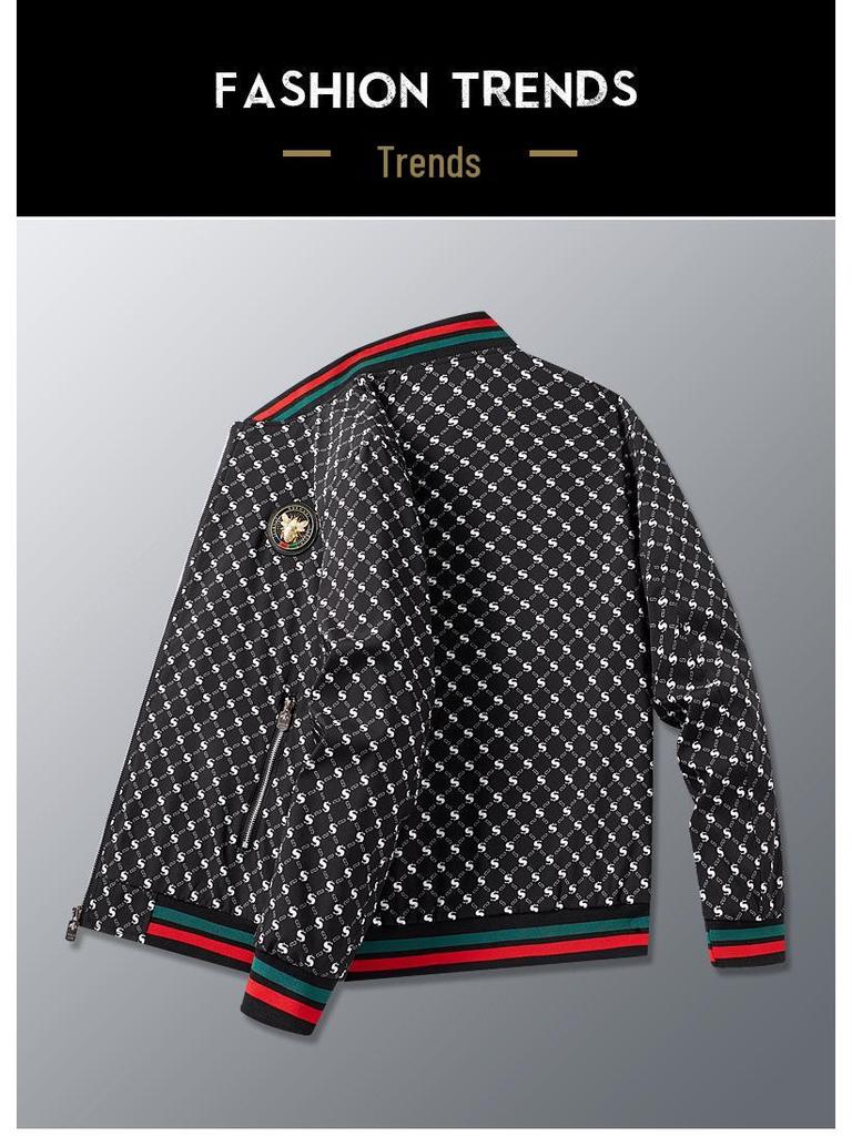 Evropská luxusní pánská bunda s potiskem písmen a baseballovým límcem 2025 Bestseller
