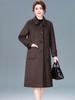 Luxusní oboustranný kašmírový kabát střední délky pro ženy - Podzimní/zimní móda Vlněný kabát z jačí vlny