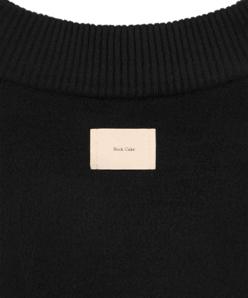 ROCKCAKE Off Shoulder Damaged Knit - Black