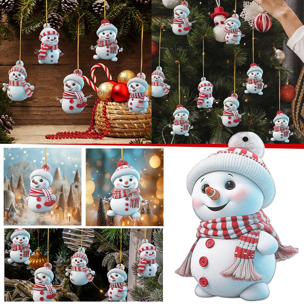 1Pcs Snowman for Christmas Decoration Acrylic Pendant Home Room Decor Christmas Tree Hanging Decor New Year Navidad Gifts Winter