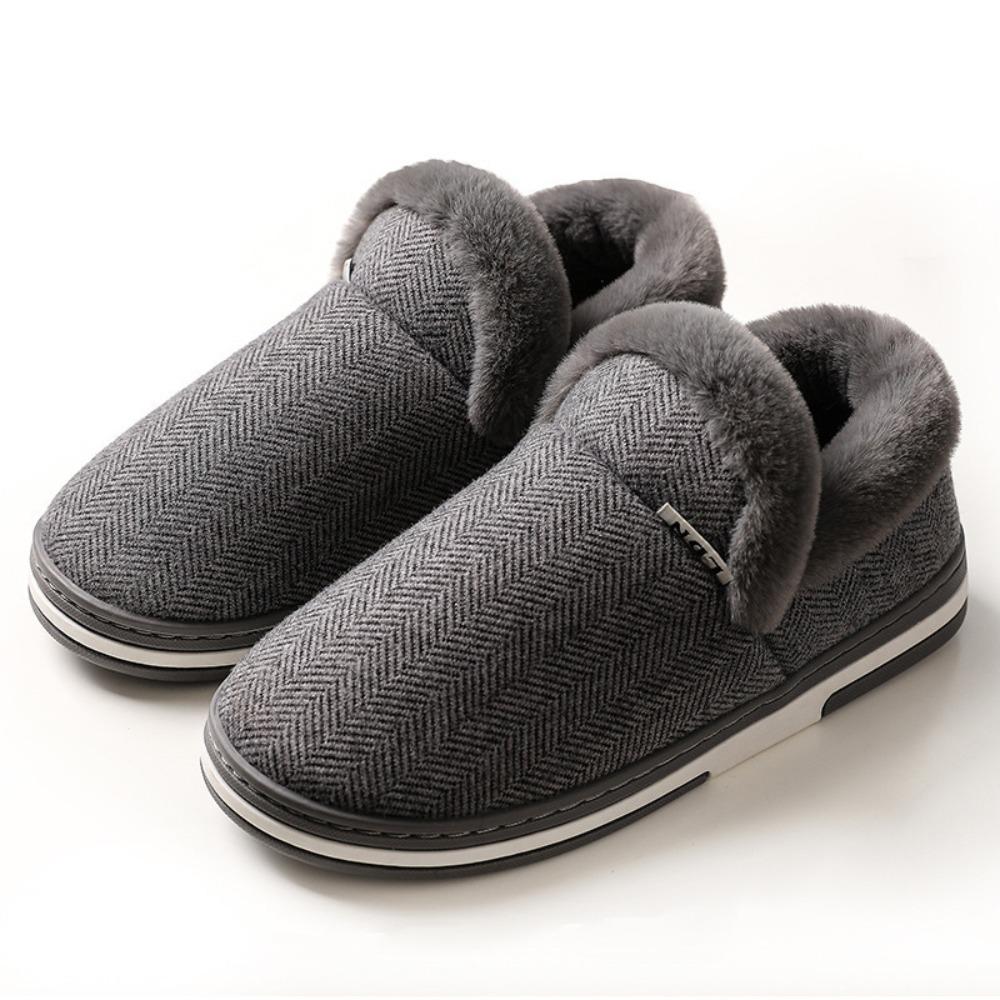 36-49 Men Women Cotton Slippers for Home, Anti Slip Warm Fuzzy Indoor House Slippers for Autumn Winter