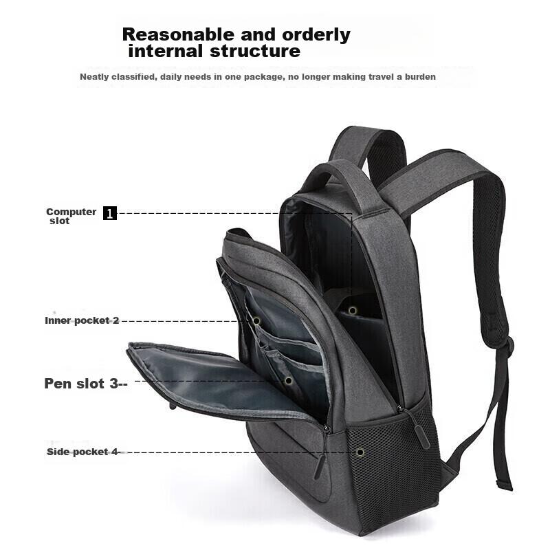 BOSTANTEN Backpack, Trendy Backpack, Large Capacity Laptop Bag, Dark Gray