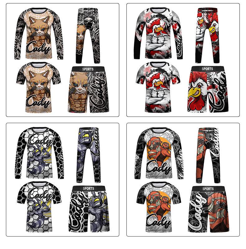 Kids' Sportswear Set: Breathable, Stretchable 4-Piece for Basketball, Football, Cycling & Outdoors