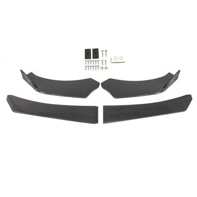 Bruce & Shark 4-Piece Universal Front Bumper Lip Body Kit Spoiler, Scratch-Resistant ABS Carbon Fiber, Fits BMW, Mercedes-Benz, Mazda, GMC, Etc.