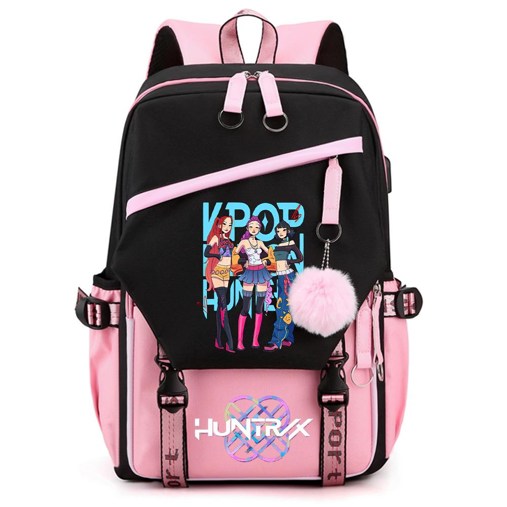 Uroczy plecak Kpop Demon Hunters z nadrukiem o dużej pojemności dla nastolatka, studenta, dziewczyny, chłopca, tornister, plecak na książki, prezent dla dziecka, kobiety, wodoodporna torba podróżna Mochila