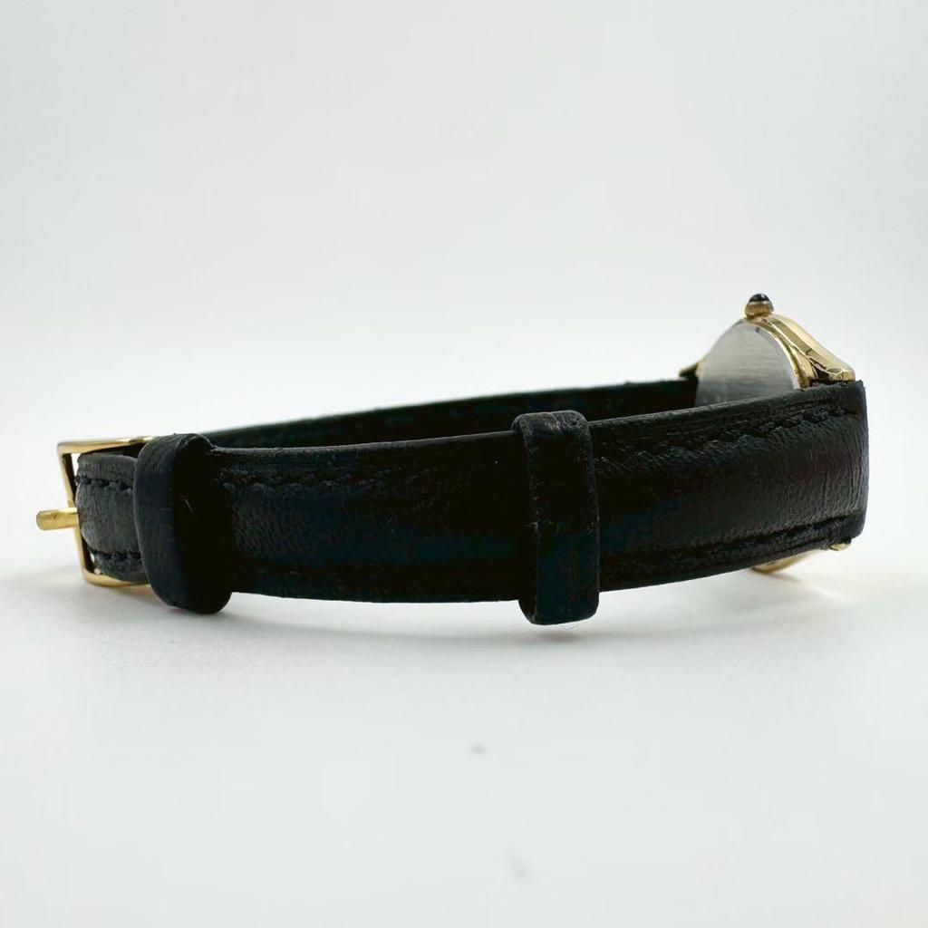 [USED] SEIKO EXCELINE Round Gold Leather Strap Watch