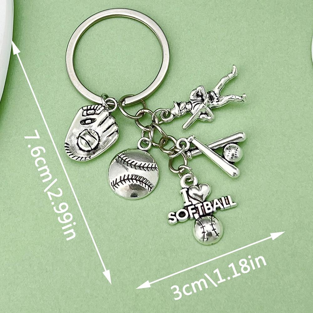 Creative Sports Keychain: PVC Rubber Football, Tennis, Basketball, Rugby Pendant - Small Gift